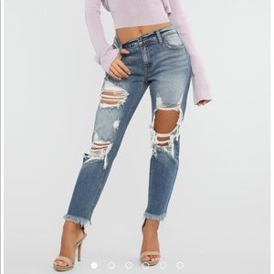 Fashion Nova ripped boyfriend jeans